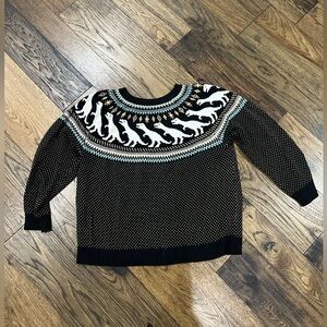 Modcloth Black and White Dinosaur Sweater